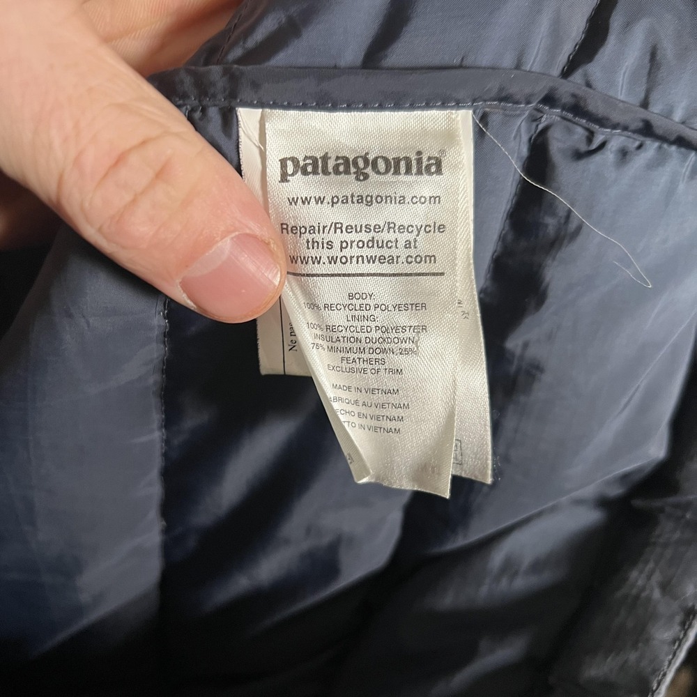 Patagonia Down‎ Sweater Coat Womens Small Blue Long Puffer Warm Jacket STY 28409 - Picture 7 of 13